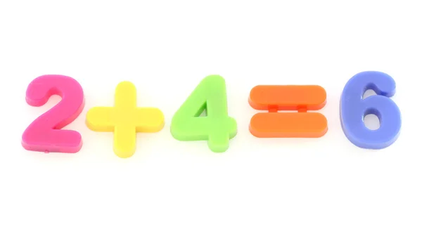Числа из игрушечных красочных цифр — стоковое фото
