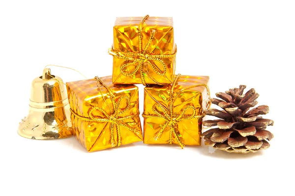Altın hediye ve dekorasyon — Stok fotoğraf