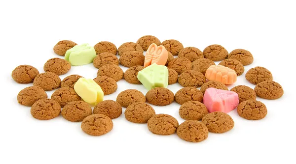 Typický holandský sladkosti; pepernoten ginger ořechy — Stock fotografie