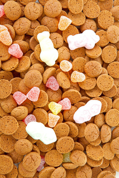 Background of typical dutch sweets: pepernoten (ginger nuts)