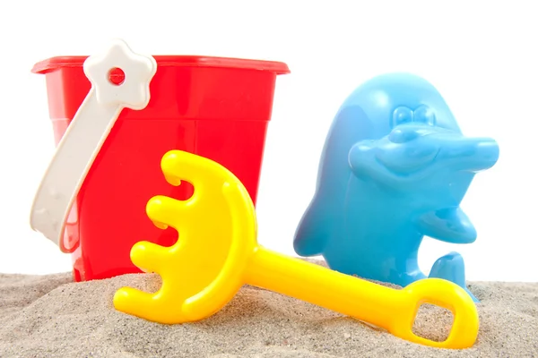 Bunte Plastikspielzeuge für den Strand — Stockfoto