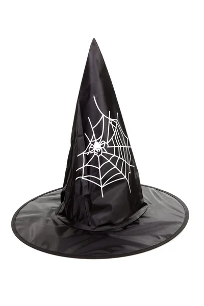 Tkanina czarny kapelusz czarownicy Halloween — Zdjęcie stockowe
