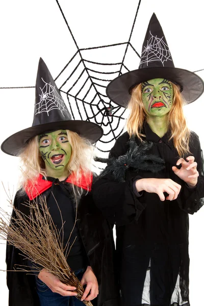 Cadılar Bayramı için korkunç yeşil Cadılar — Stok fotoğraf