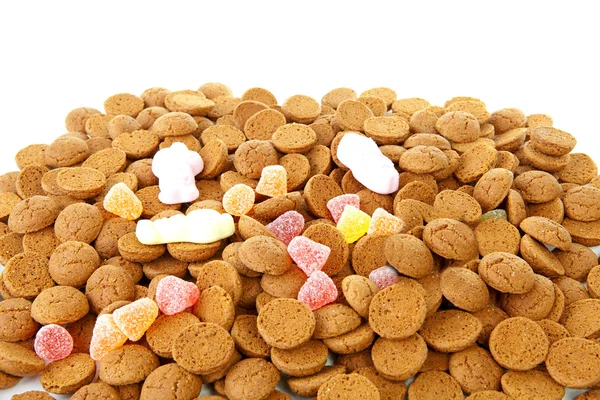 Hromadu typické holandské sladkosti: pepernoten (ginger ořechy) — Stock fotografie