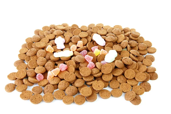 Σωρό από τυπικό ολλανδικό γλυκά: pepernoten (ginger nuts) — Φωτογραφία Αρχείου