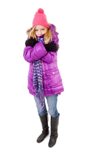 Ung flicka i vinter outfit — Stockfoto