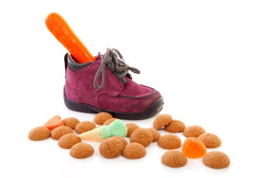 Little children's shoe with carrot clipart