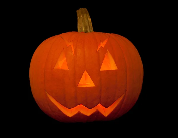 Gruseliger Halloween-Kürbis mit Gesicht — Stockfoto