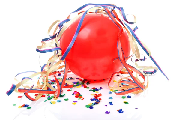 Party balloon and streamers — Stock Photo, Image