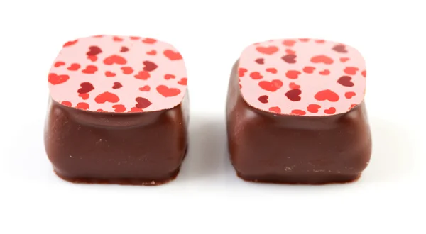 Dvě čokoládové bonbóny bonbóny — Stock fotografie