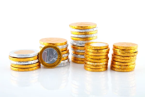 Chocolade euro geld — Stockfoto