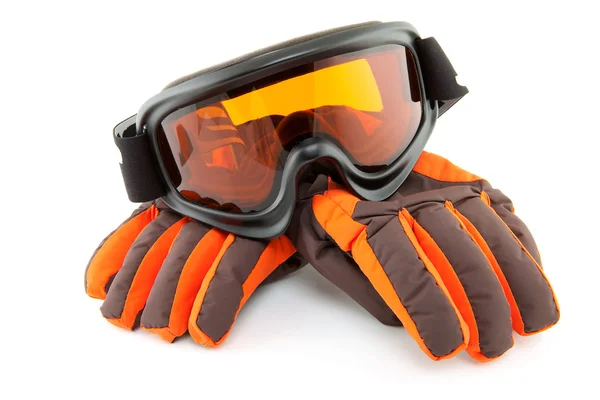 Occhiali e guanti da sci — Foto Stock