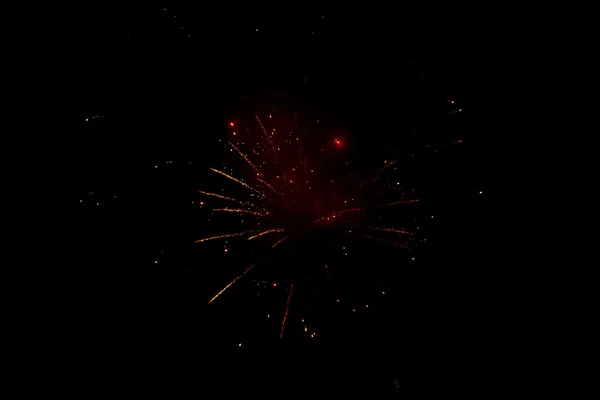 Brilhantes Grande Fogo Artifício Véspera Ano Novo — Fotografia de Stock
