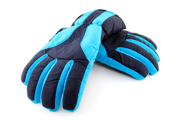 Пара синих лыжных перчаток — стоковое фото