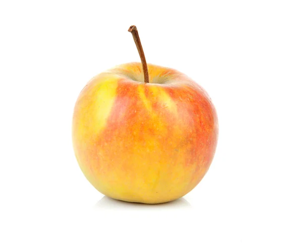 Sarı Beyaz Zemin Üzerine Izole Kırmızı Elma — Stok fotoğraf