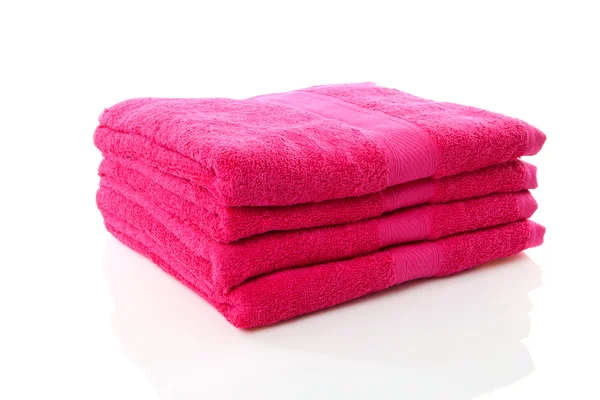 Stapel van roze handdoeken — Stockfoto
