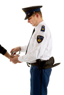 Police man is making a arrest clipart