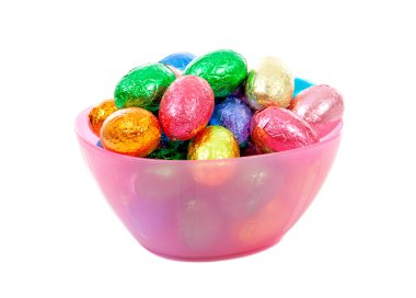 renkli Paskalya yumurtaları ile kase