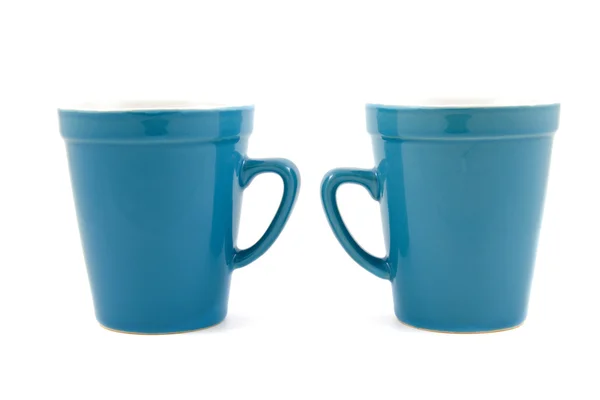 Duas xícaras de café azul — Fotografia de Stock