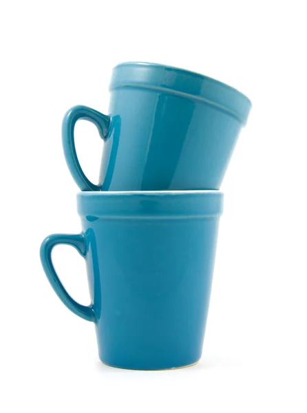 Синие чашки кофе — стоковое фото