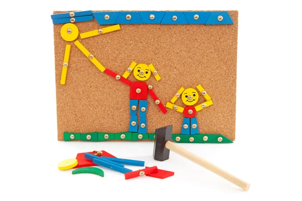 Creation made by children on cork board — Stock Photo, Image