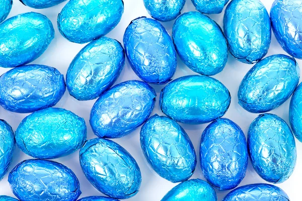 Pozadí modré velikonoční vajíčka — Stock fotografie