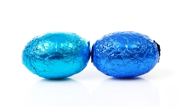 Δύο μπλε Πασχαλινά αυγά — Φωτογραφία Αρχείου