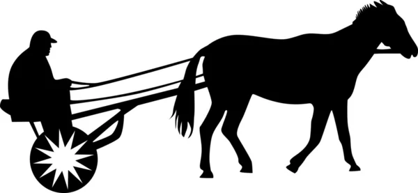 Чоловік і кінь силует вектор — стоковий вектор
