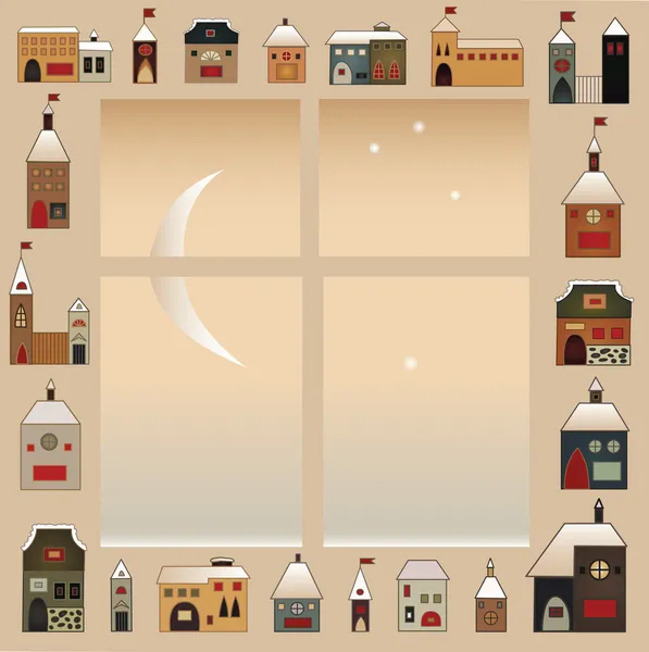Окно народного Рождества — стоковый вектор