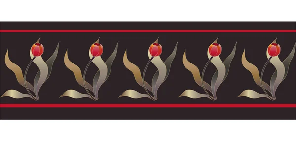 Красная Лента Тюльпанов — стоковый вектор