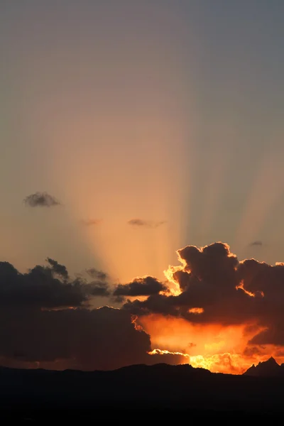 Sonnenuntergang in mauritius lizenzfreie Stockbilder