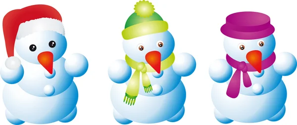 Collectie van traditionele sneeuwpop — Stockvector