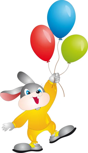 Rabbit with balloons — Stock Vector