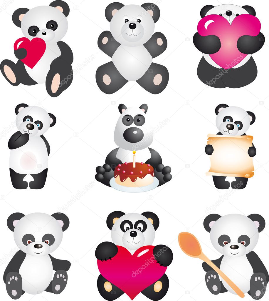 Panda. Vector collection