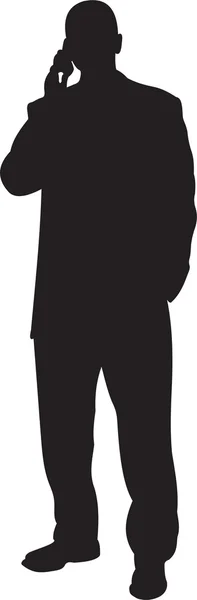 Silhouette Homme Affaires Isolée Sur Fond Blanc Vecteur — Image vectorielle