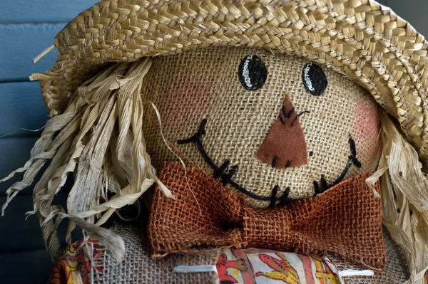 stock image A close up image of a scarecrow face.