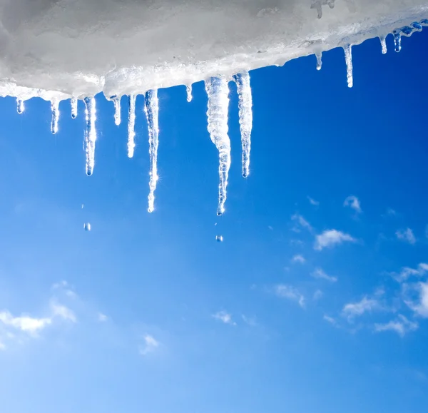 Snow and icicles — Stock Photo, Image