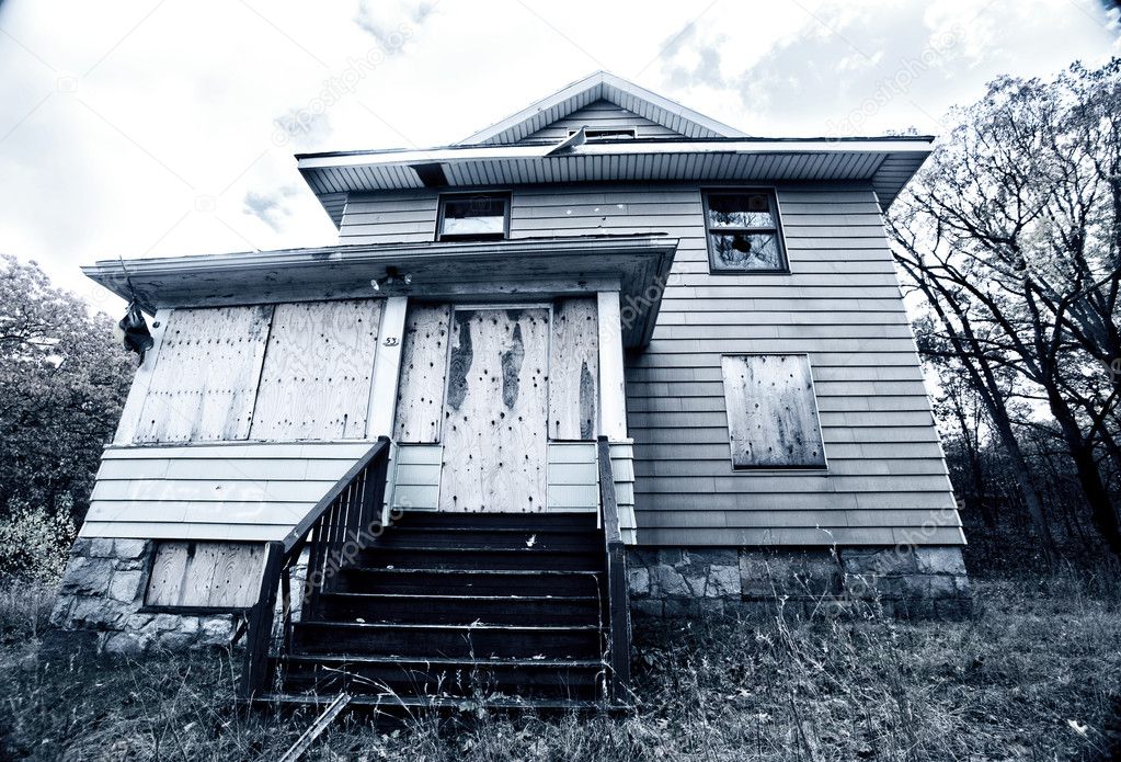 A boarded up, broken down, abandoned, haunted house