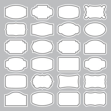 24 blank labels set (vector)