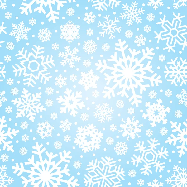 シームレスな雪片のパターン (ベクトル) — ストックベクタ