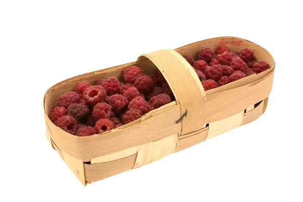 Basket Raspberries — Stock Photo, Image