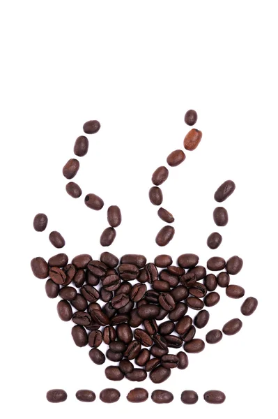 Chicchi di caffè su sfondo bianco — Foto Stock