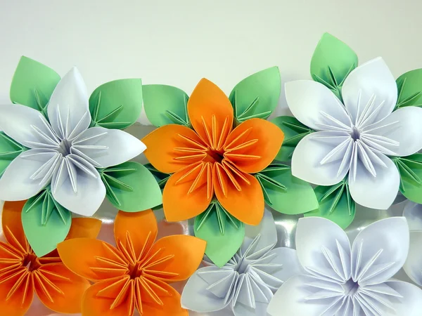 Színes Origami Virágok Fehér Háttér Jogdíjmentes Stock Fotók