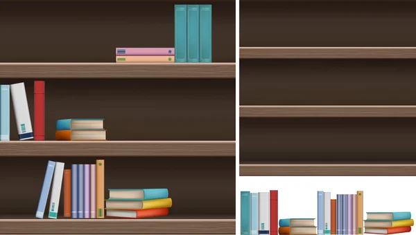 Bücher, Bücherregal — Stockvektor