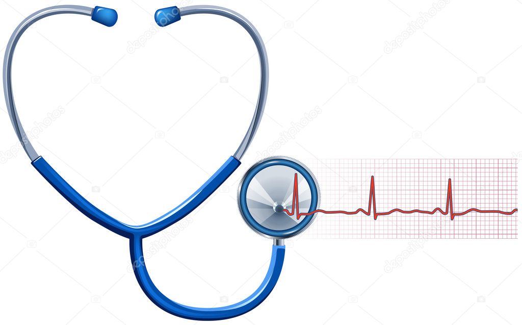 ECG and Stethoscope isolated