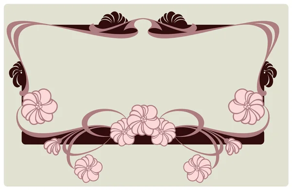 Abstracte kader van de bloemen in Jugendstil-stijl — Stockvector