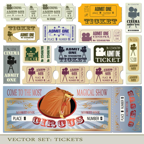 Tickets admit one — Stock Vector