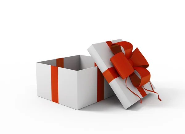 Open white gift box — Stock Photo, Image