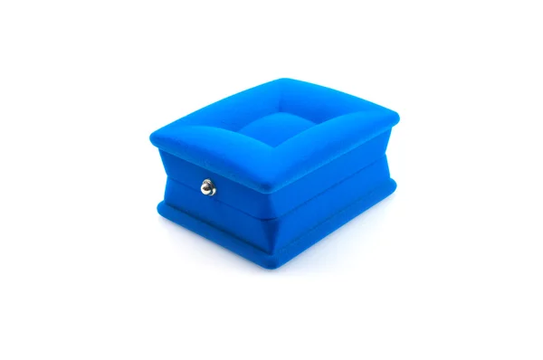 Caixa azul para jóias — Fotografia de Stock