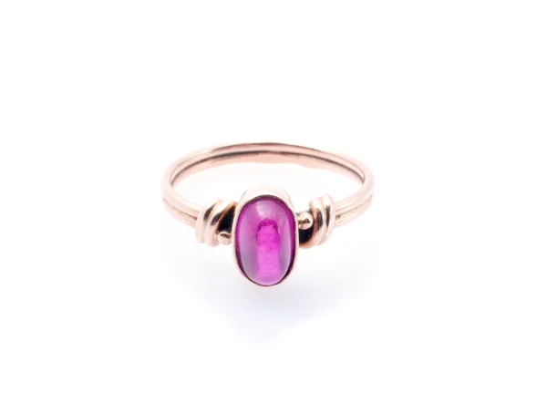 Gold ring with ruby — Stock Photo, Image